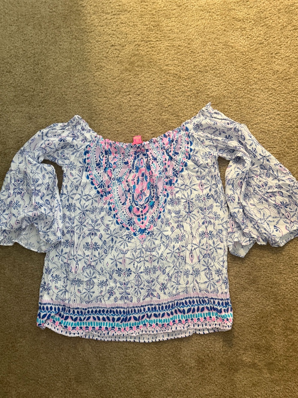 Lilly Pulitzer Nevie Off-Shoulder Top - Resort White Time To Shine